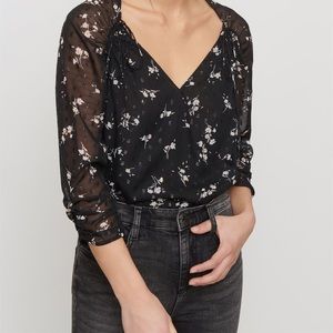 Dynamite- Raglan Tie Wrap Blouse Size M